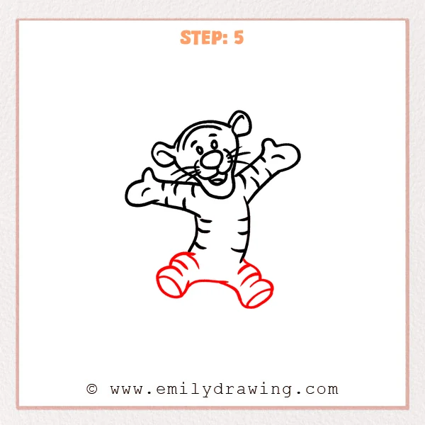 how to draw a tigger - Step 5