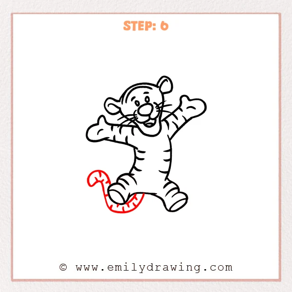 how to draw a tigger - Step 6