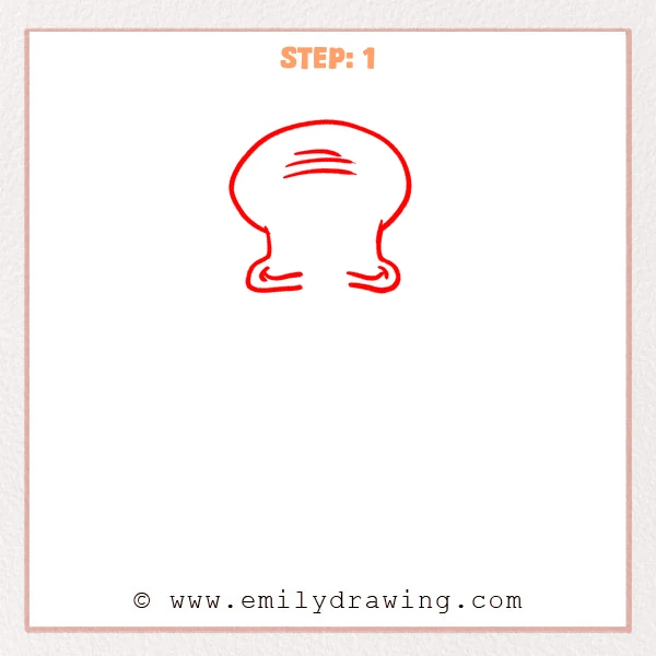how to draw a squidward - Step 1