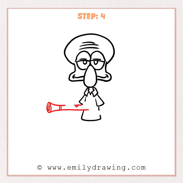 how to draw a squidward - Step 4