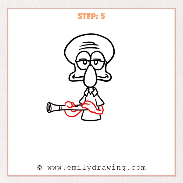 how to draw a squidward - Step 5