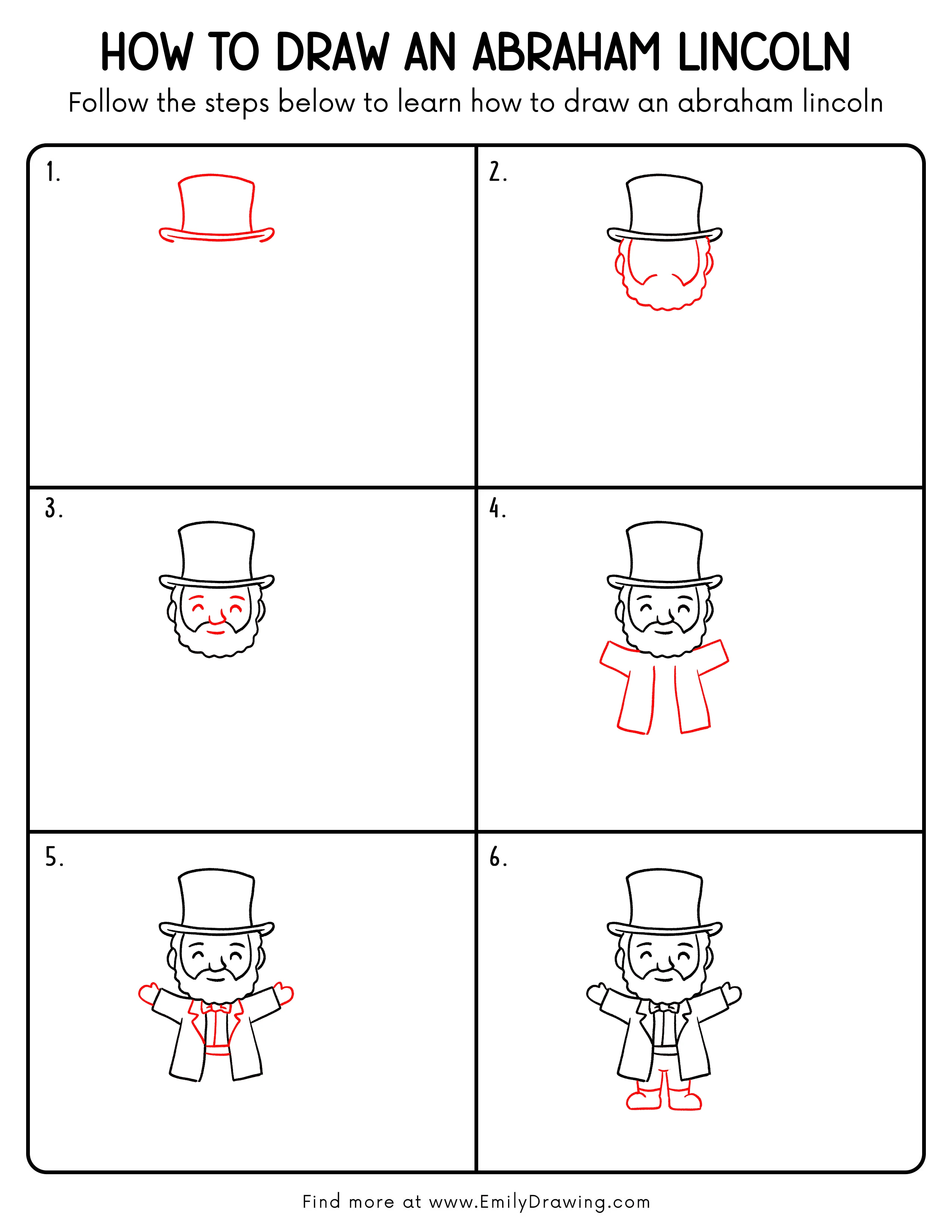 Printable Abraham Lincoln Drawing Guide