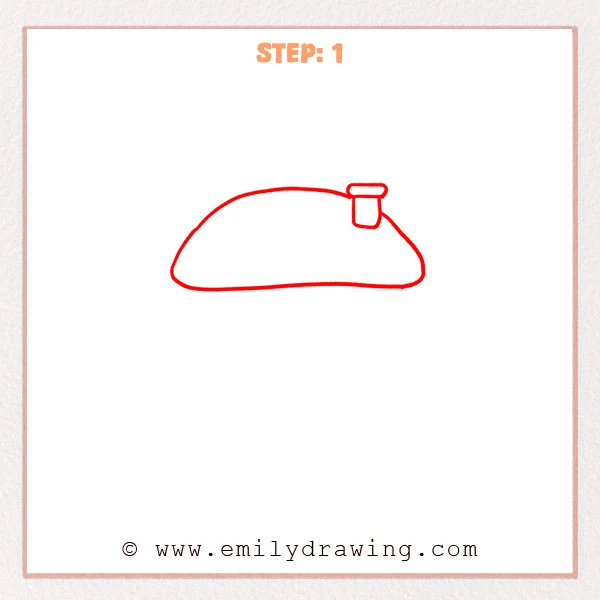 how to draw a cabin - Step 1 progression of the cabin drawing after the "draw the roof" stage.