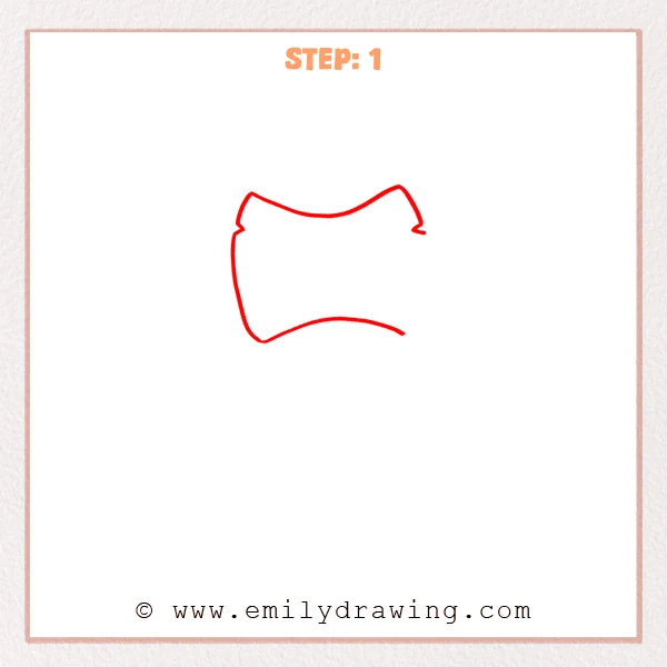 how to draw an axe - Step 1 progression of the axe drawing after the "outline the axe head" stage.