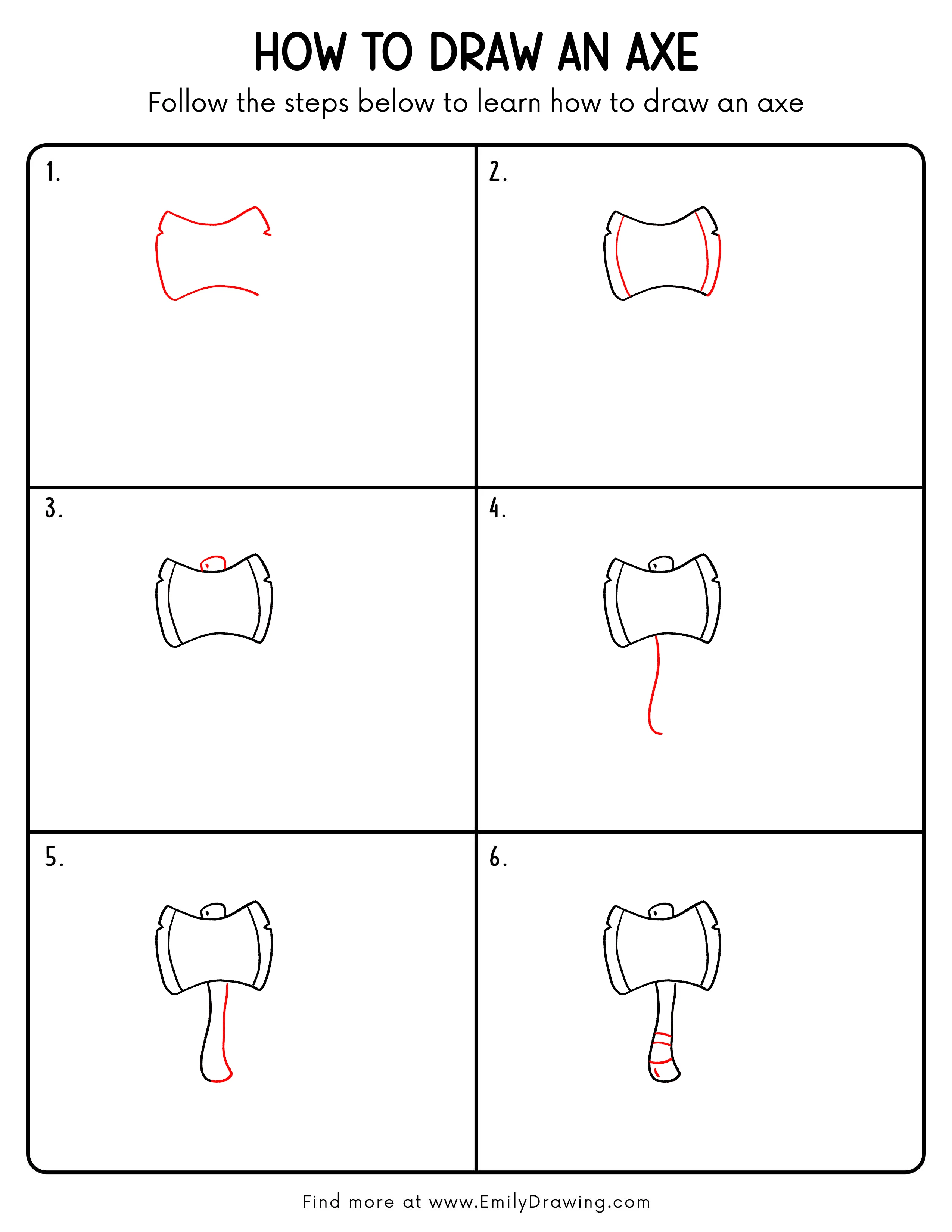 Printable Axe Drawing Guide