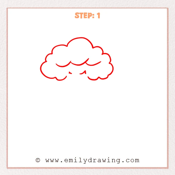 how to draw a cartoon background - Step 1 progression of the cartoon background drawing after the "draw the tree crown" stage.