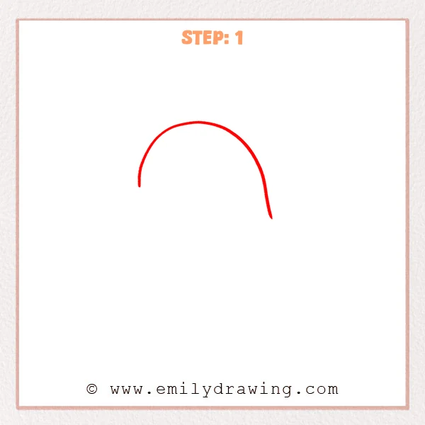 how to draw a cartoon bird - Step 1 progression of the cartoon bird drawing after the "start the head curve" stage.