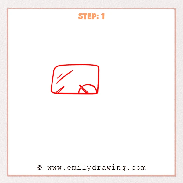 how to draw a cartoon bus - Step 1 progression of the cartoon bus drawing after the "draw the windshield" stage.