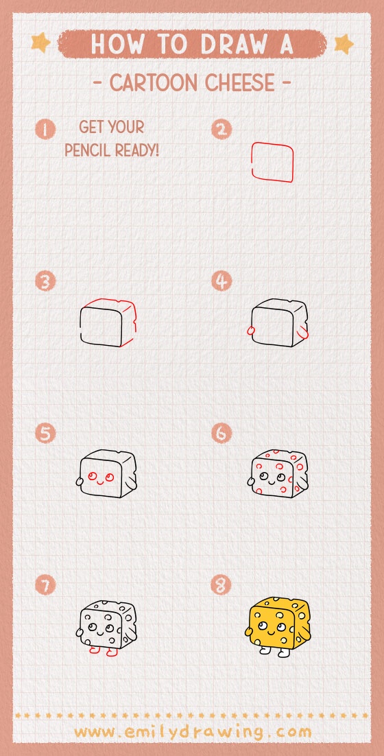 how to draw a cartoon cheese pinterest pin