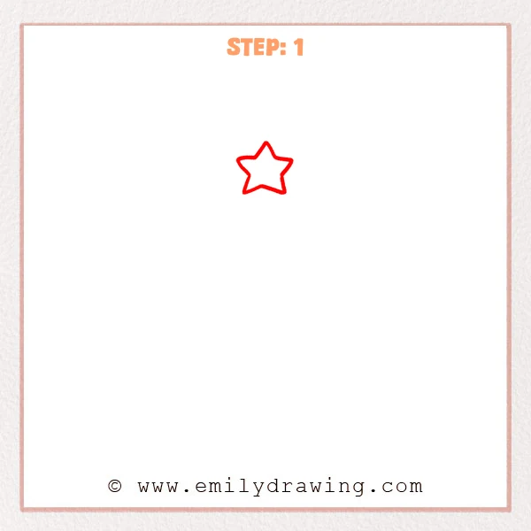 how to draw a cartoon christmas tree - Step 1 progression of the cartoon christmas tree drawing after the "draw the star" stage.