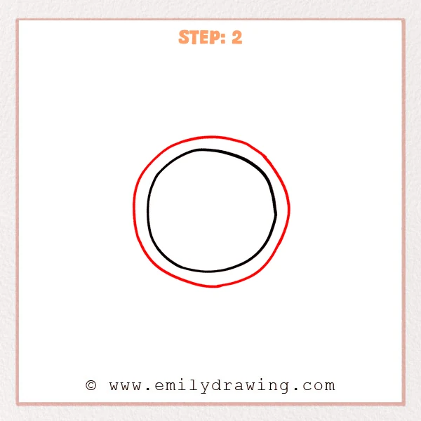 how to draw a cartoon clock - Step 2 progression of the cartoon clock drawing after the "add the outer case" stage.