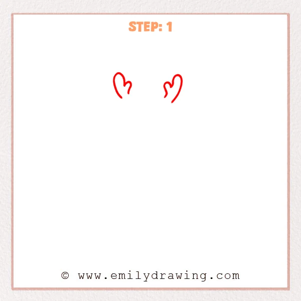 how to draw a cartoon deer - Step 1 progression of the cartoon deer drawing after the "draw the antlers" stage.