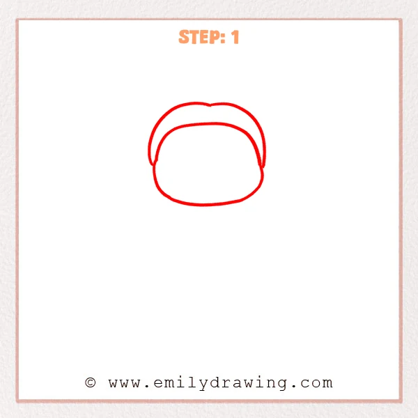 how to draw a cartoon dracula - Step 1 progression of the cartoon dracula drawing after the "outline the head" stage.