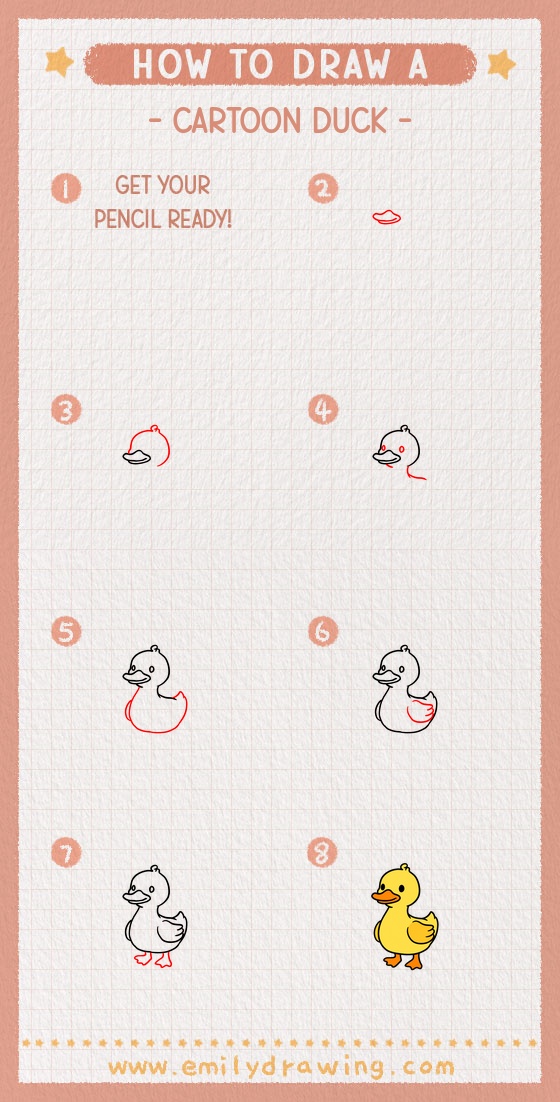 how to draw a cartoon duck pinterest pin