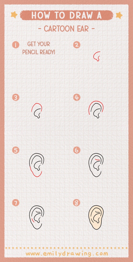 how to draw a cartoon ear pinterest pin