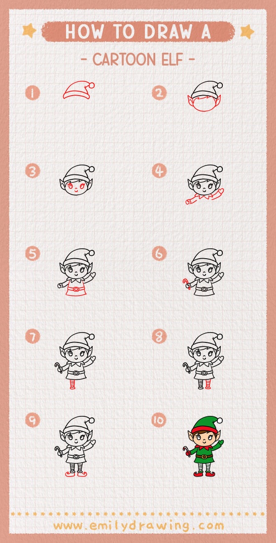 how to draw a cartoon elf pinterest pin
