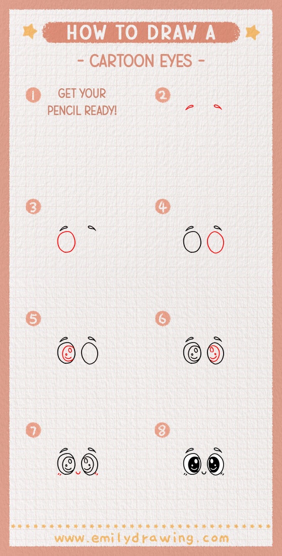 how to draw a cartoon eyes pinterest pin