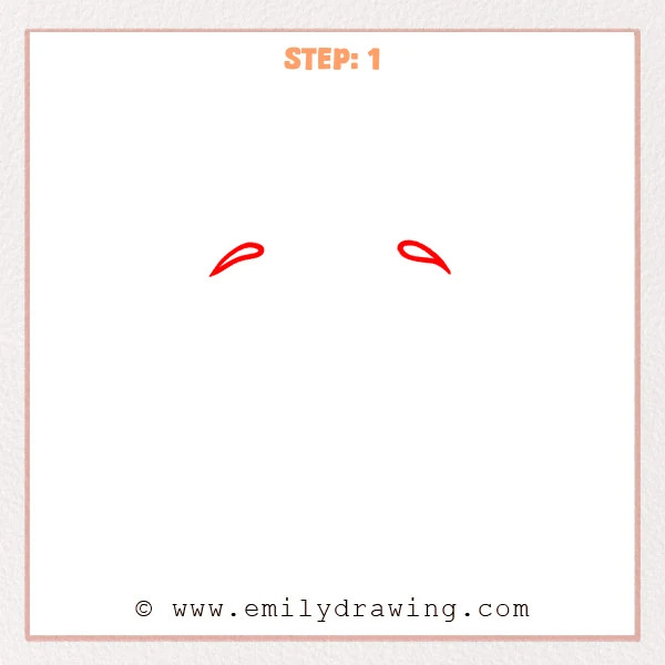 how to draw a cartoon eyes - Step 1 progression of the cartoon eyes drawing after the "draw the eyebrows" stage.
