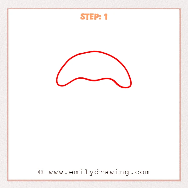 how to draw a cartoon food - Step 1 progression of the cartoon food drawing after the "draw the topping" stage.