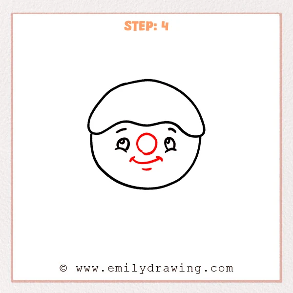 how to draw a cartoon food - Step 4 progression of the cartoon food drawing after the "finish the face" stage.