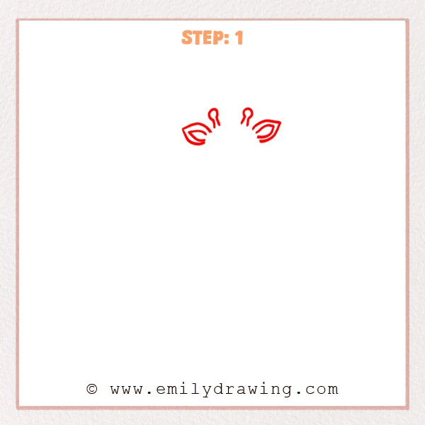 how to draw a cartoon giraffe - Step 1 progression of the cartoon giraffe drawing after the "draw the ears and ossicones" stage.