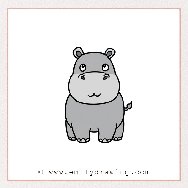 Preview of Cartoon Hippo drawing