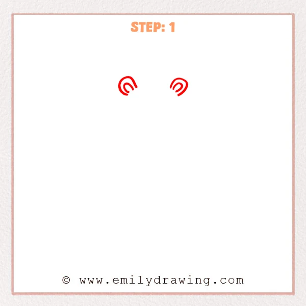 how to draw a cartoon hippo - Step 1 progression of the cartoon hippo drawing after the "draw the ears" stage.