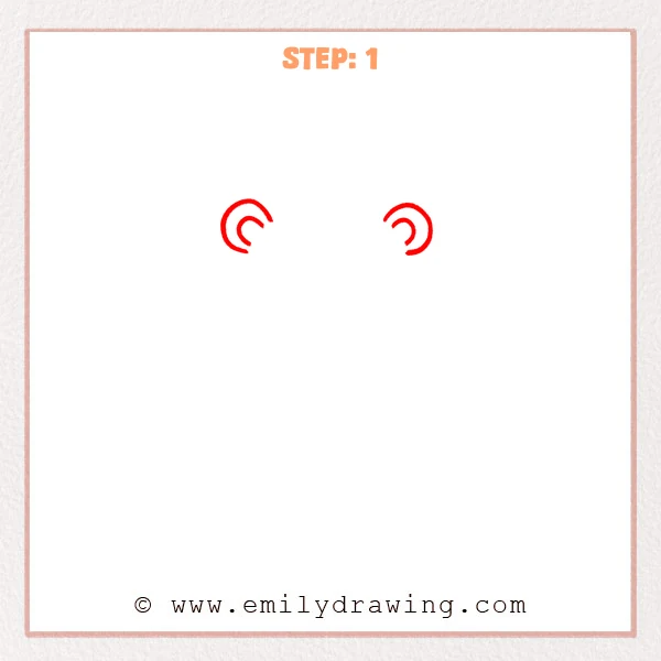 how to draw a cartoon lion - Step 1 progression of the cartoon lion drawing after the "draw the ears" stage.