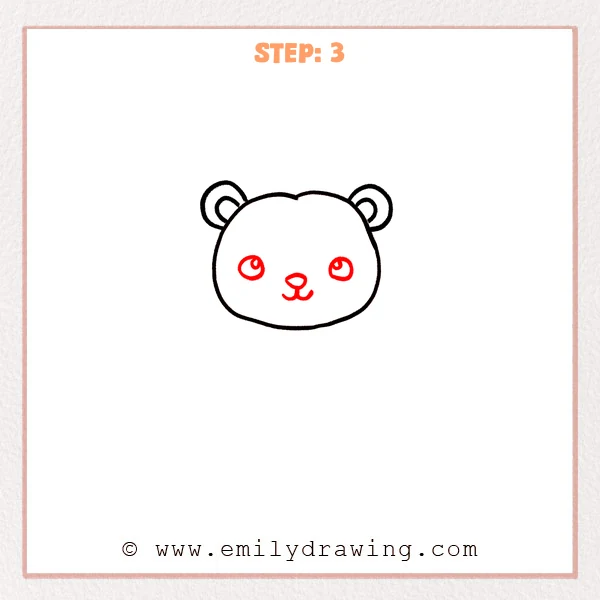 how to draw a cartoon lion - Step 3 progression of the cartoon lion drawing after the "add the face" stage.