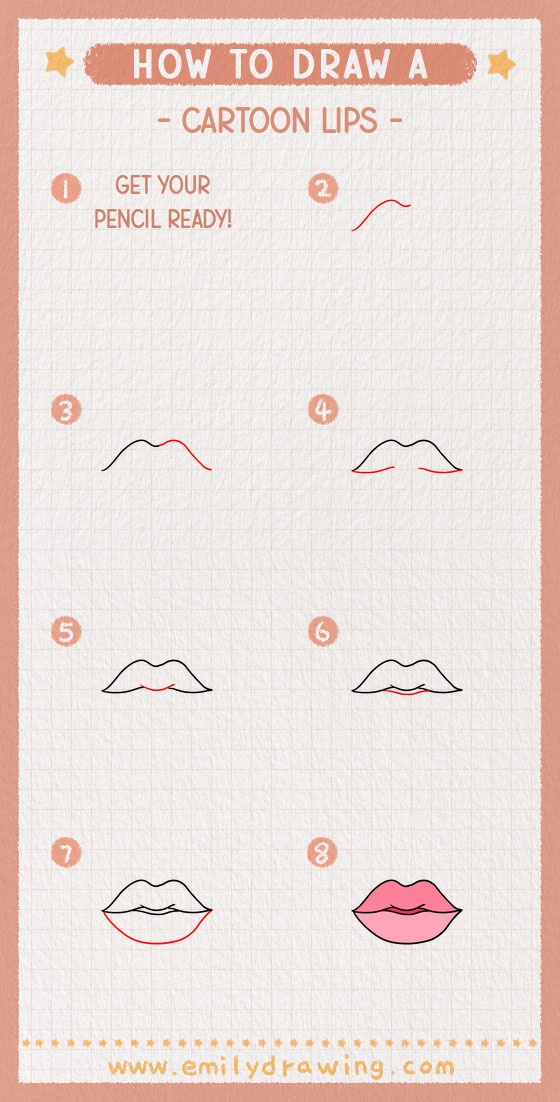 how to draw a cartoon lips pinterest pin