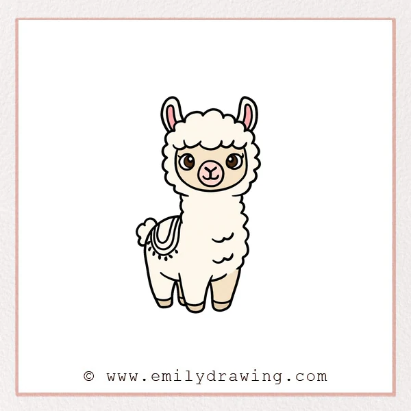 Preview of Cartoon Llama drawing