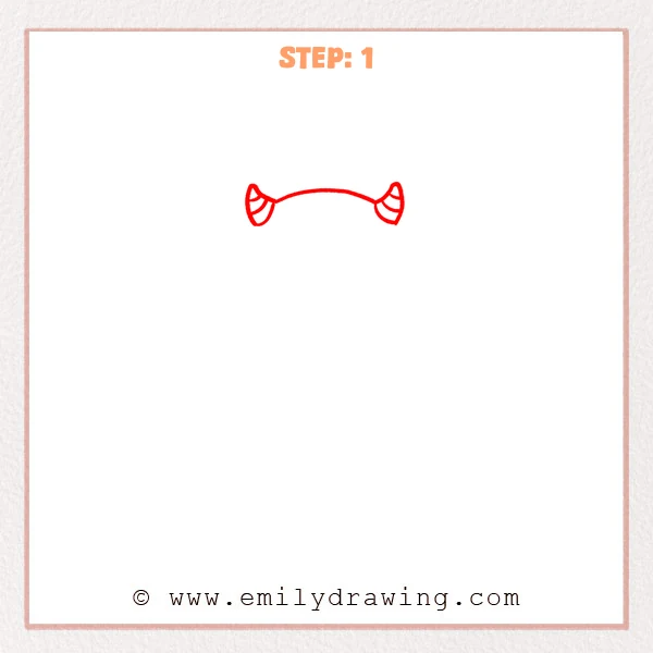 how to draw a cartoon monster - Step 1 progression of the cartoon monster drawing after the "draw the horns" stage.