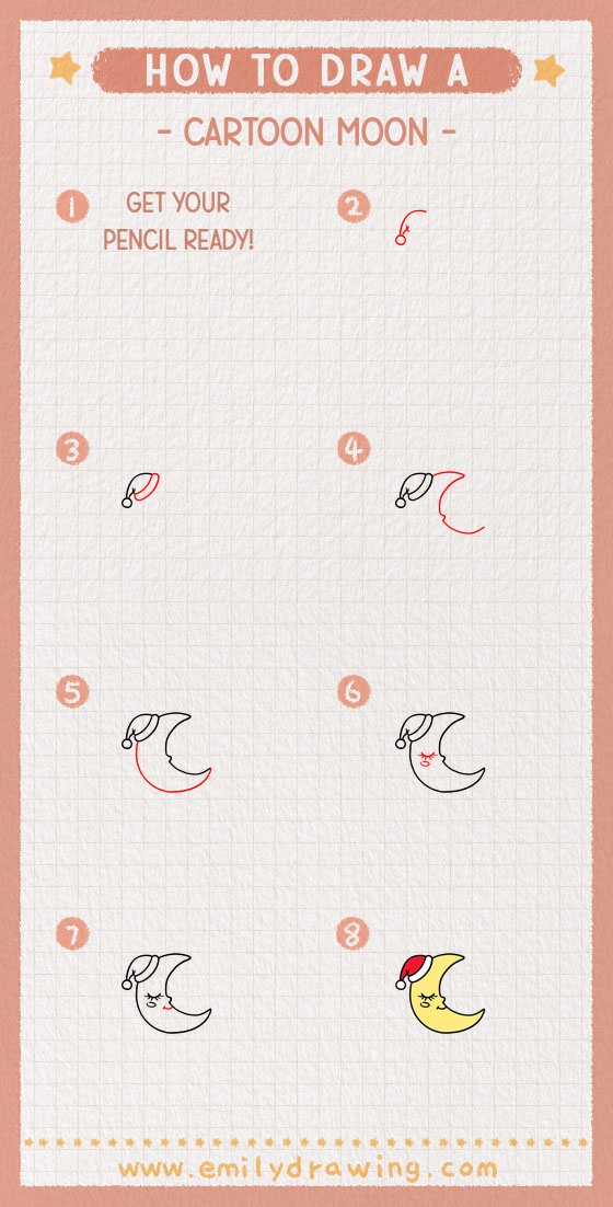 how to draw a cartoon moon pinterest pin
