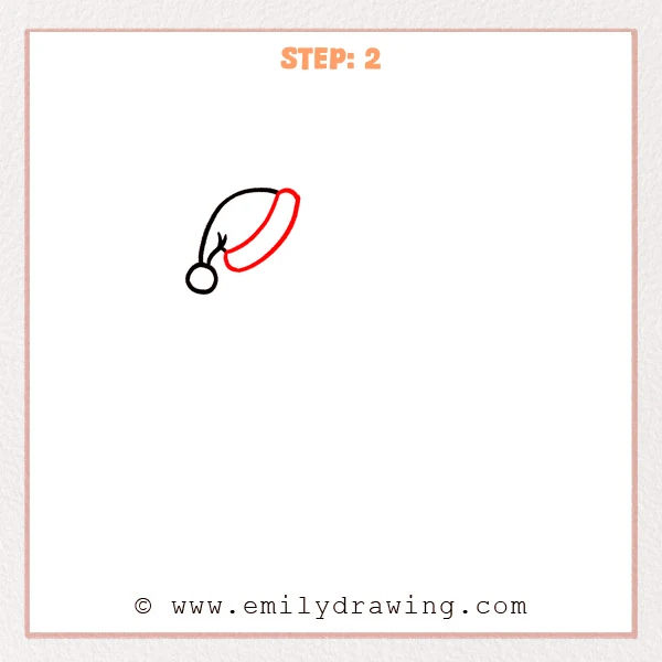 how to draw a cartoon moon - Step 2 progression of the cartoon moon drawing after the "add the cap brim" stage.