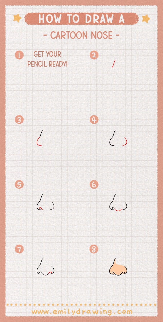 how to draw a cartoon nose pinterest pin