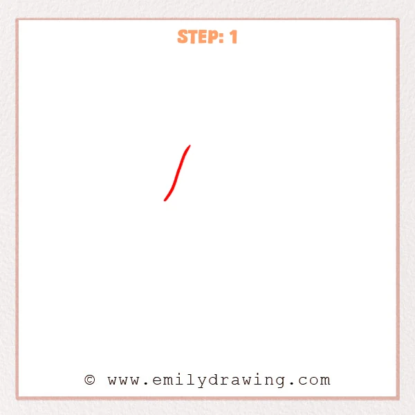how to draw a cartoon nose - Cartoon nose Step 1 showing a gently curved left bridge line.