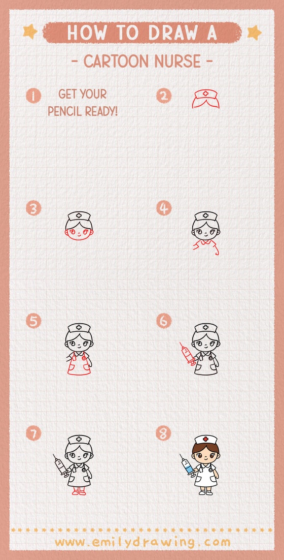 how to draw a cartoon nurse pinterest pin