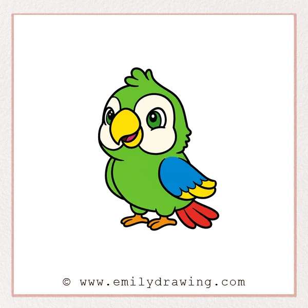Preview of Cartoon Parrot drawing