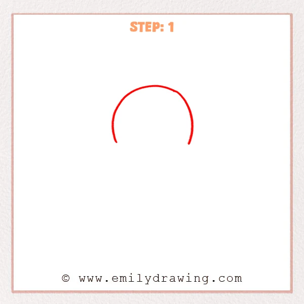 how to draw a cartoon penguin - Cartoon penguin Step 1 showing a tall rounded arch for the head.