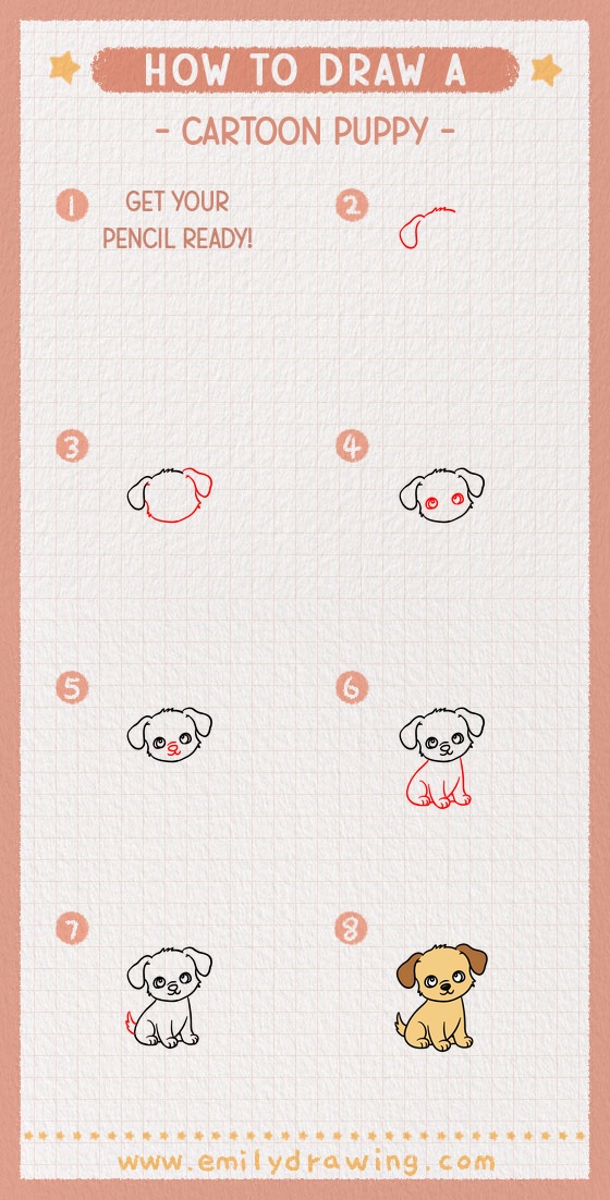 how to draw a cartoon puppy pinterest pin