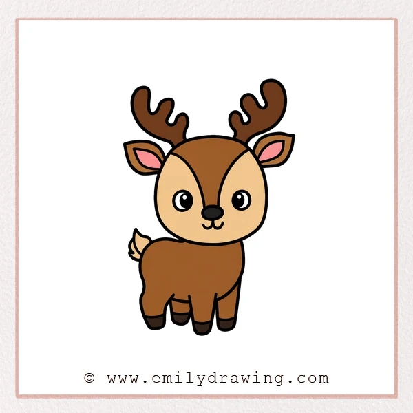 Preview of Cartoon Reindeer drawing