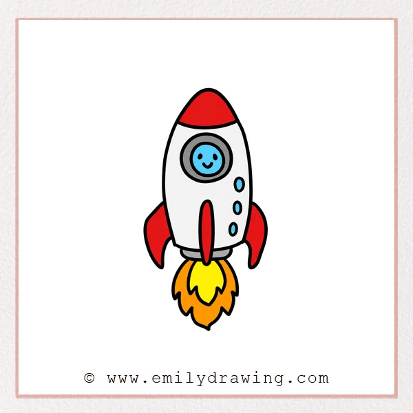 Preview of Cartoon Rocket drawing