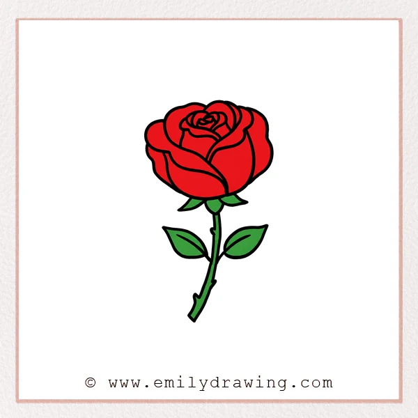 Preview of Cartoon Rose drawing