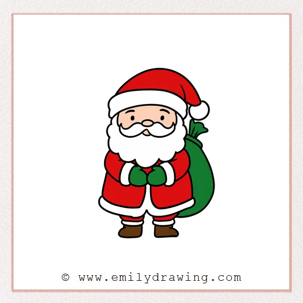 Preview of Cartoon Santa drawing