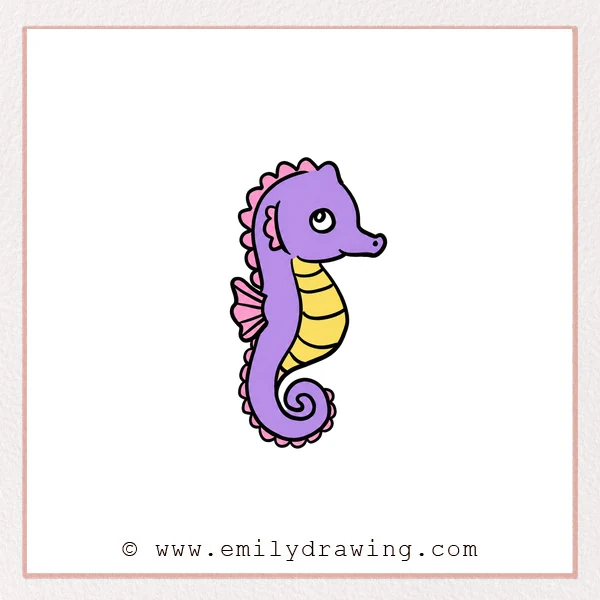 Preview of Cartoon Seahorse drawing