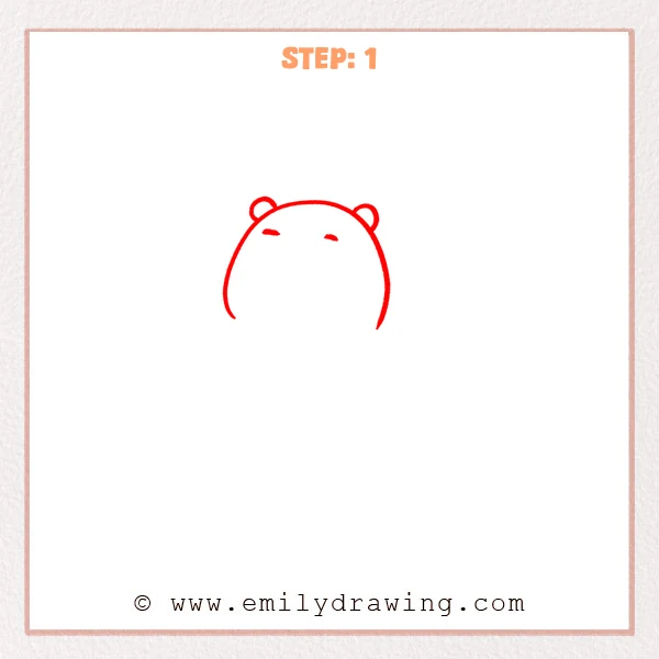 how to draw a cartoon seal - Cartoon seal Step 1 showing a rounded head, small ears, and eyebrows