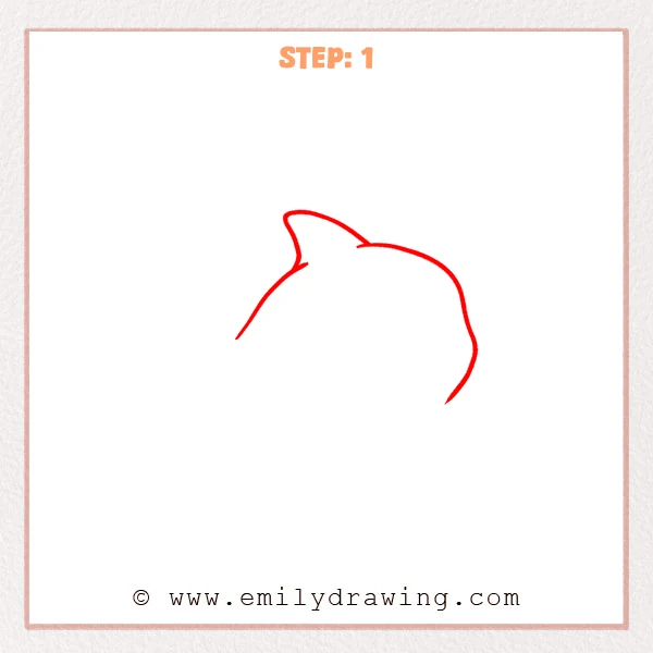 how to draw a cartoon shark - Cartoon shark Step 1 showing the rounded back, snout, and dorsal fin