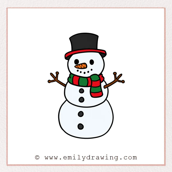 Preview of Cartoon Snowman drawing