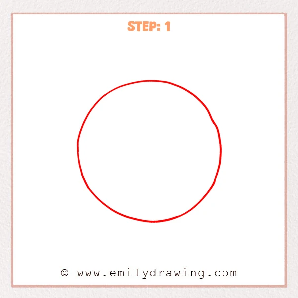 how to draw a cartoon soccer ball - Cartoon soccer ball Step 1 showing a large circular outline