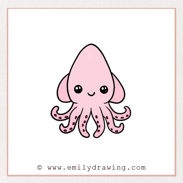 Preview of Cartoon Squid drawing